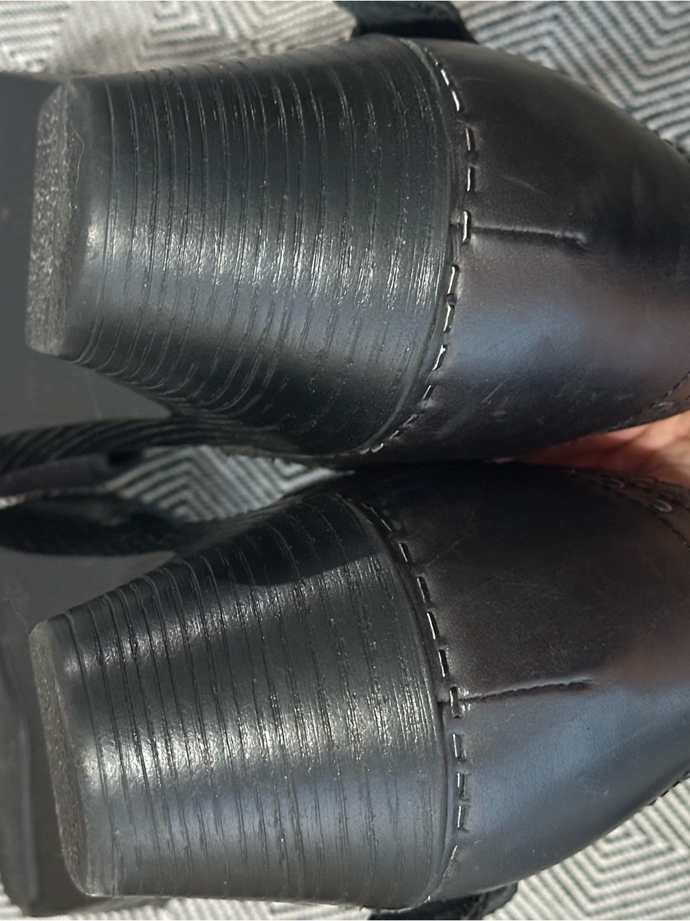 Dansko Makenna Black Leather Mary Jane Studded Heel Clogs Size 42 Comfort - Picture 7 of 16